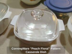 CorningWare-Peach-Floral-Pattern-Casserole-Dish-second-image