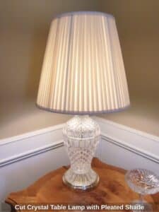 Cut-Crystal-Table-Lamp-with-Pleated-Shade