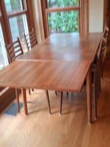 Danish-Teak-Extendable-Dining-Table-with-Chairs-and-Assorted-Tableware-third-image