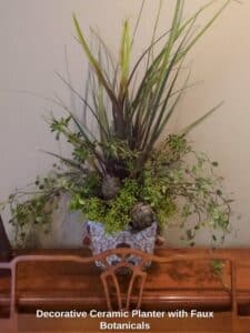 Decorative-Ceramic-Planter-with-Faux-Botanicals