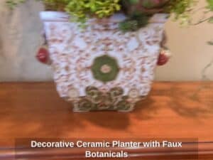 Decorative-Ceramic-Planter-with-Faux-Botanicals-second-image