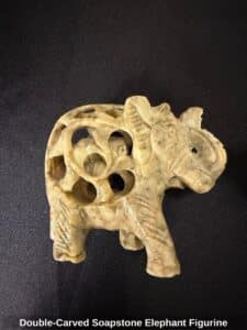 Double-Carved-Soapstone-Elephant-Figurine-1