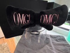 Double-Dare-OMG-Mega-Hair-Band-Black-with-Pink-Embroidery