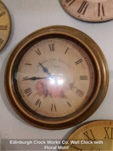 Edinburgh-Clock-Works-Co.-Wall-Clock-with-Floral-Motif