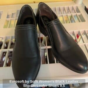 Eurosoft-by-Sofft-Womens-Black-Leather-Slip-On-Loafer-Shoes-