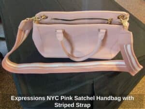 Expressions-NYC-Pink-Satchel-Handbag-with-Striped-Strap