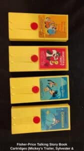 Fisher-Price-Talking-Story-Book-Cartridges-Mickeys-Trailer-Sylvester-Tweety-Lonesome-Ghosts-Cinderella