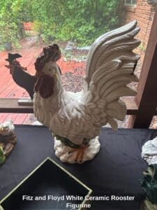 Fitz-and-Floyd-White-Ceramic-Rooster-Figurine