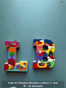 Folk-Art-Painted-Wooden-Letters-L-and-B-El-Salvador