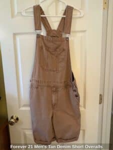 Forever-Mens-Tan-Denim-Short-Overalls
