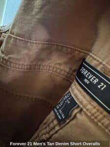Forever-Mens-Tan-Denim-Short-Overalls-second-image
