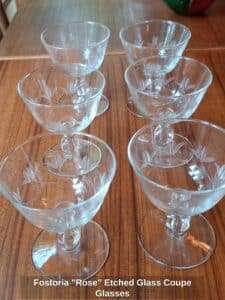 Fostoria-Rose-Etched-Glass-Coupe-Glasses