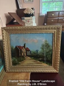 Framed-Old-Farm-House-Landscape-Painting-by-J.B.-OBrien