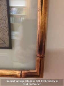 Framed-Vintage-Chinese-Silk-Embroidery-of-Bird-on-Branch-third-image