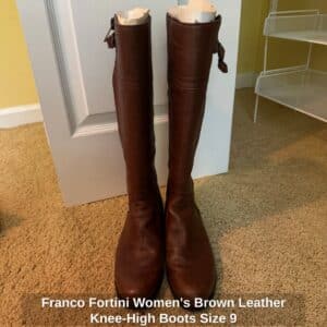 Franco-Fortini-Womens-Brown-Leather-Knee-High-Boots-Size