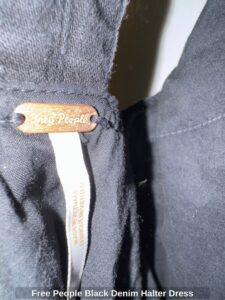 Free-People-Black-Denim-Halter-Dress-third-image