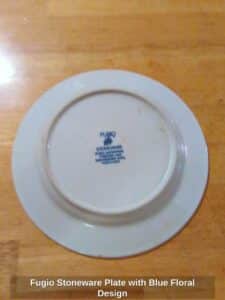 Fugio-Stoneware-Plate-with-Blue-Floral-Design-second-image