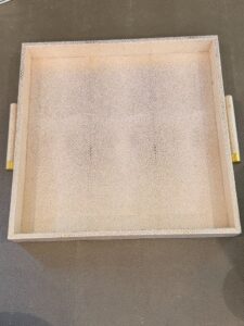 Genuine-Stingray-Shagreen-Serving-Tray-with-Brass-Handles-Ivory-1