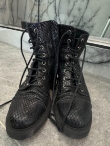 Giuseppe-Zanotti-Black-Python-Embossed-Leather-Combat-Boots