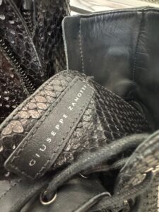 Giuseppe-Zanotti-Black-Python-Embossed-Leather-Combat-Boots-second-image