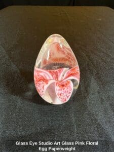 Glass-Eye-Studio-Art-Glass-Pink-Floral-Egg-Paperweight