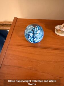 Glass-Paperweight-with-Blue-and-White-Swirls