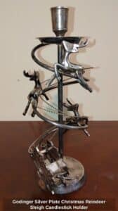Godinger-Silver-Plate-Christmas-Reindeer-Sleigh-Candlestick-Holder-second-image