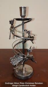 Godinger-Silver-Plate-Christmas-Reindeer-Sleigh-Candlestick-Holder-third-image