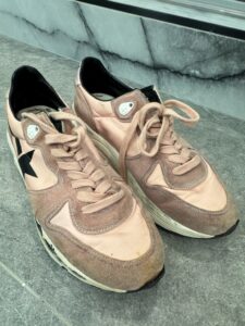 Golden-Goose-Running-Sole-Sneakers-Pink-Suede-and-Nylon