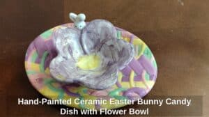 Hand-Painted-Ceramic-Easter-Bunny-Candy-Dish-with-Flower-Bowl