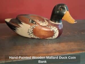 Hand-Painted-Wooden-Mallard-Duck-Coin-Bank
