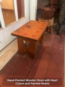 Hand-Painted-Wooden-Stool-with-Heart-Cutout-and-Painted-Hearts