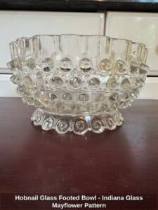 Hobnail-Glass-Footed-Bowl-Indiana-Glass-Mayflower-Pattern