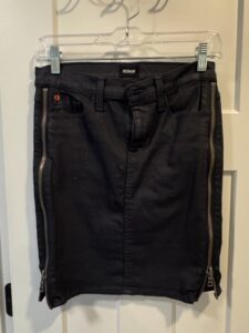 Hudson-Black-Coated-Denim-Pencil-Skirt-with-Zippers
