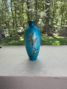 Japanese-Cloisonn-Vase-with-Cranes