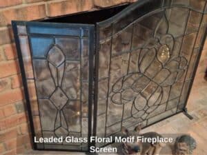 Leaded-Glass-Floral-Motif-Fireplace-Screen