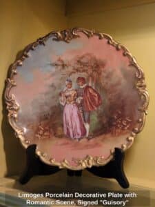 Limoges-Porcelain-Decorative-Plate-with-Romantic-Scene-Signed-Guisory