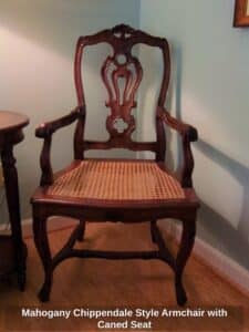 Mahogany-Chippendale-Style-Armchair-with-Caned-Seat