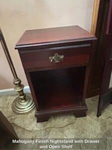 Mahogany-Finish-Nightstand-with-Drawer-and-Open-Shelf