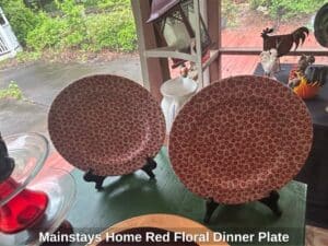 Mainstays-Home-Red-Floral-Dinner-Plate-second-image
