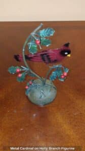 Metal-Cardinal-on-Holly-Branch-Figurine