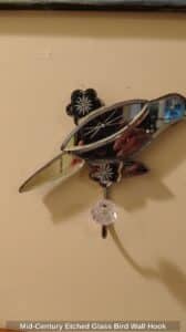 Mid-Century-Etched-Glass-Bird-Wall-Hook