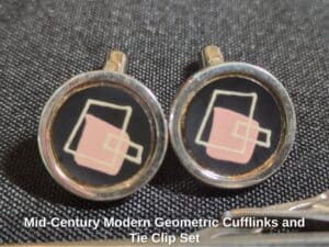 Mid-Century-Modern-Geometric-Cufflinks-and-Tie-Clip-Set-second-image