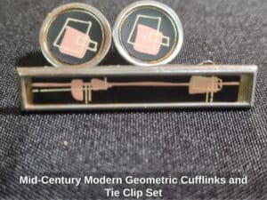 Mid-Century-Modern-Geometric-Cufflinks-and-Tie-Clip-Set-third-image