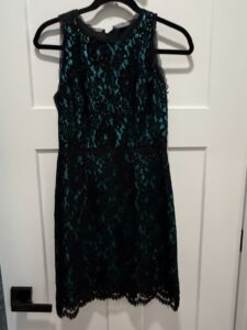 Milly-Black-and-Teal-Sequin-Lace-Sheath-Dress