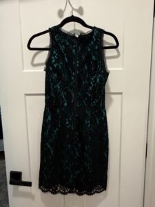 Milly-Black-and-Teal-Sequin-Lace-Sheath-Dress-second-image