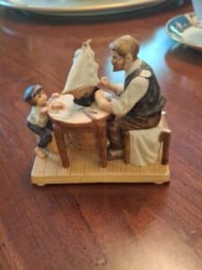 Norman-Rockwell-Porcelain-Figurines-and-Floral-Tea-Set