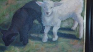 Oil-Painting-of-Two-Lambs-by-J.-Parland-second-image