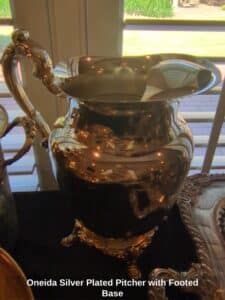 Oneida-Silver-Plated-Pitcher-with-Footed-Base