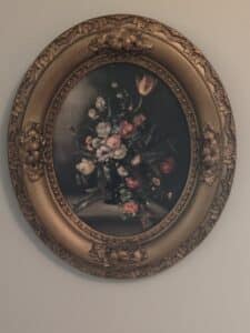 Oval-Giltwood-Frame-with-Floral-Still-Life-Oil-Painting